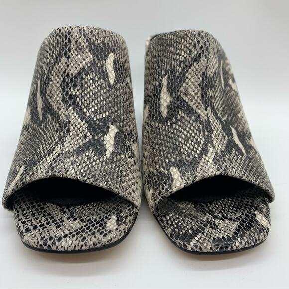 NWOT Marc Fisher Resa Snakeskin Print Block Heel Sandal In Black/Cream Size 7 - Picture 7 of 16